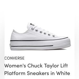 White Converse low cut platform sneakers